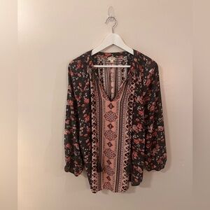 Mason & Belle Floral Boho Shirt Size Large